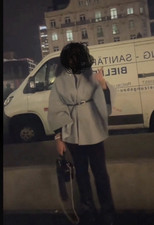 Damen Cape Hellgrau aus Wolle