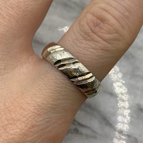 Sterling silber ring gemustert - silber,