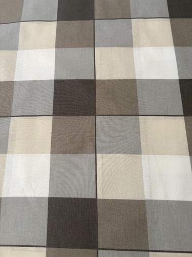 Baumwollstoff grau beige karo - grau-beige,