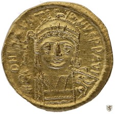 BYZANZ, Konstantinopel, Justinus II., Solidus, 565-578, GOLD, vorzüglich