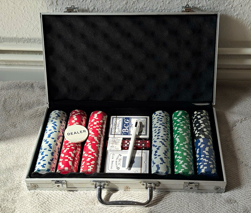 Poker set aluminiumkoffer - set,