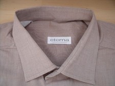 Eterna Hemd 40 Hellbraun Seidenglanz meliert Sehr gut #TA6747