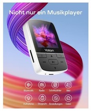 Mp3-Player mit Bluetooth - 64 GB Speicher, Fm -Radio,Sprachaufn. Weiss 