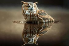 Wandbild: Eule mit Reflexion