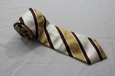 Alexander´s Krawatte weiß  braun  gold gestreift #KR2913