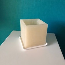 2 teilig WACHS WINDLICHT für Kerze Kerzenteller Sandra Rich  - Blickfang beige 