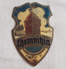Altes Steuerkopfschild Chemnitzia Speiermann Weigel & Co. Chemnitz Roter Turm