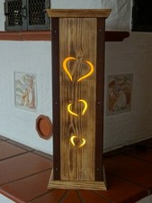 Blumensäule incl. LED, Blumensäule, Holz, Herz, Handarbeit, Höhe ca. 90 cm