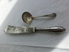 WMF Efeu Modell 29 Efeumuster Tortenmesser Zuckerstreulöffel Jugendstil um 1903