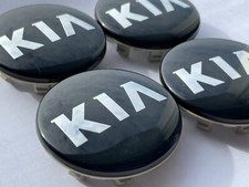 4x Original Kia Rad Naben Kappen Felgen Deckel Abdeckung Radzier Schwarz 60mm