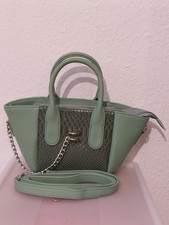 Modische Edle Damen Hand-/Umhängetasche, Mint mit Schlangenoptik (Neu)