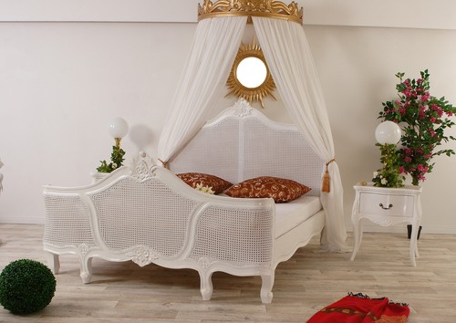 Bett rattan weiß - bett,