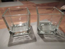 Blumenglas, Pflanzglas, Dekoglas, durchsichtig, quadratisch, 2 Stück