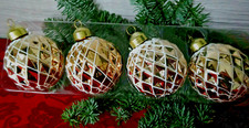 4 Christbaumkugeln--Glas-