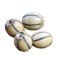 6 Stck Hornperlen Farbe Natur