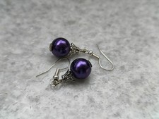 Vintage lila Ohrringe wie Christbaumkugeln