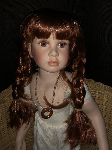 Puppe lisa perücke kastanien - lisa,