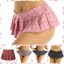 Damen Minirock Karierte Rock Schulmädchen Schottenkaro Skirt Cosplay Dessous