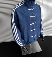 Herbstliche neue Sportjacke im chinesischen Tang-Stil aus Wildleder DE