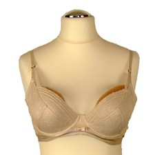Gossard BH 75DD Beige Spitze Blumen Hochzeit geformt Bügel Pre Loved