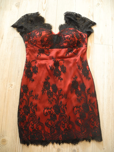 Partykleid rot schwarze - partykleid, rot,