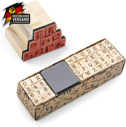 Tlg holzbuchstaben stempel - 40-tlg.,