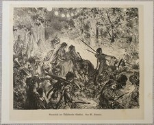 Chromolithograph Sepia Garden