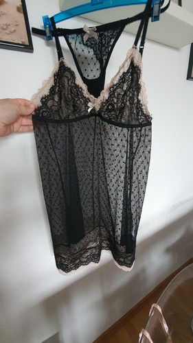 Schwarzes negligee set - negligee,