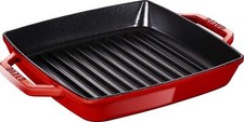Staub Grill Pans Grillpfanne, 23 cm quadratisch Gusseisen Kirsch-Rot