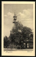 Altengrabow, Uhrturm mit Zeitungskiosk, Ansichtskarte 