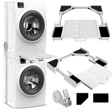 NIUXX Universal Stapelset für Waschmaschine und Trockner, verstellbares Stapelregal-Set