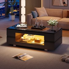 Schwarz LED-Couchtisch