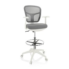 Bürostuhl Arbeitsstuhl ergonomisch mit Fußring Mesh Rückenlehne Drehstuhl hoch