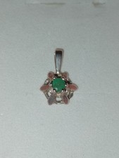 zauberhafter Silber 875 Anhänger Vintage Smaragd alt sehr guter Zustand
