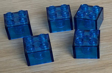 Lego 5 x Stein 2x2 transparent dunkelblau 3003 6223 Glasbaustein Zubehör