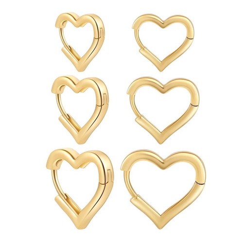 Ohrringe gold vergoldet herz - ohrringe,