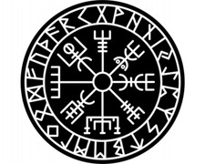 Aufkleber Vegvisir mit Runen D