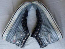 Top Zustand Diesel Exposure IV W (38) High-Top Sneaker Jeans Chucks Denim Silver