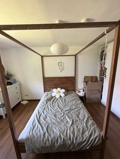 Himmel Bett in Holz Mit Lattenrost 