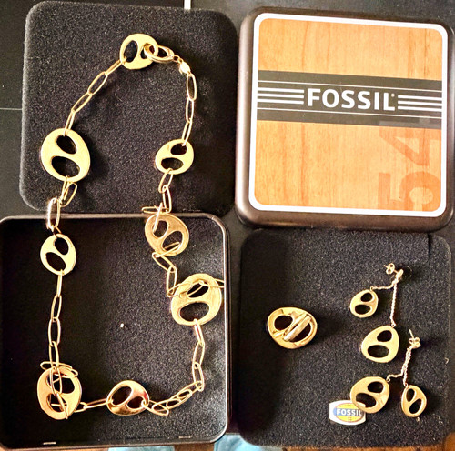 Fossil schmuckset goldfarben - fossil,