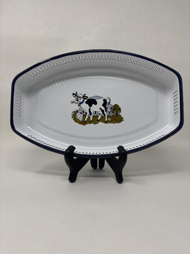 Vtg enamelware oval serving - enamelware,