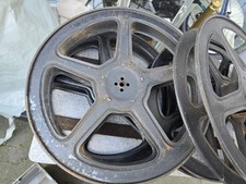 4x Original Kino Metall Filmspule 35 mm  schwarz Vintage 