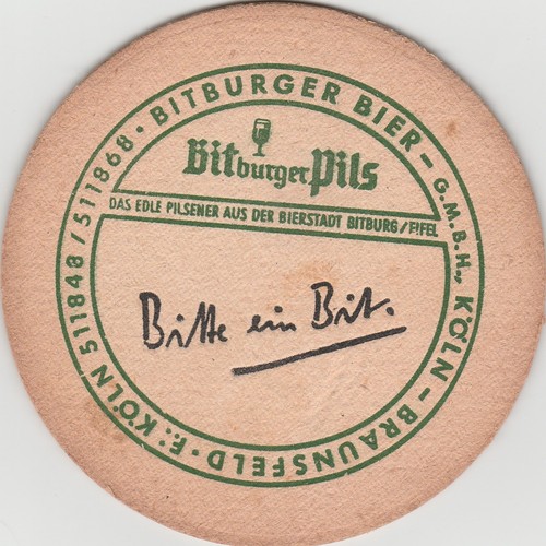 Bitburger pils bierdeckel - bitburger,