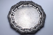 38 cm großes altes vintage Silbertablett ENGLISH SILVER MFG Corp Made in USA