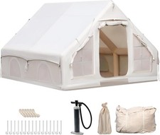 Aufblasbares Campingzelt mit Kaminöffnung & Dachfenster, 4-8 Personen
