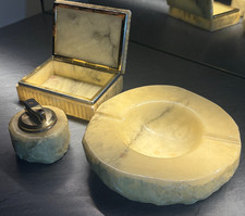 Vintage Alabaster Raucherset