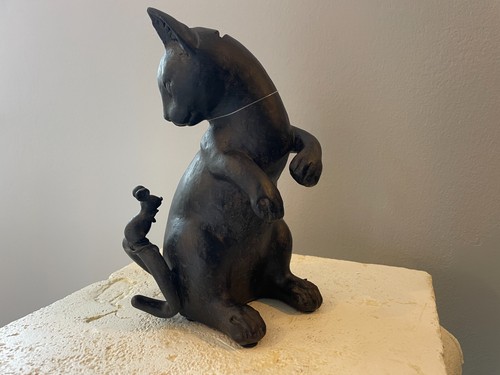 Katze figur sitzender kater - figur,
