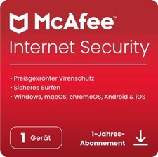McAfee Internet Security / 1 Geräte / 1 Jahr / KEY (ESD)
