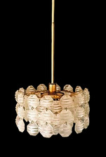 Kronleuchter Messing Kristallbehang Bakalowitz-Lohmeier einzigartig alt