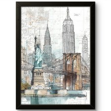 City poster travel art poster